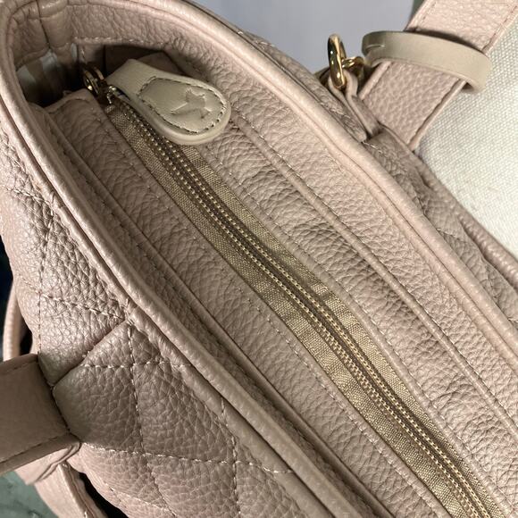 DD Bird The Taupe Leather Nash With Changing Pad Diaper Bag Luxury Shoulder - Picture 7 of 16
